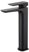 Vysoká umývadlová batéria SAT Brevis bez výpusti čierna matná SATBSBRE285C
