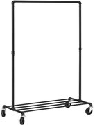 Kovový stojan na šaty s vysokou nosnosťou až 90 kg, čierny