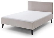 Biela/krémovobiela čalúnená dvojlôžková posteľ bez roštu 140x200 cm Leira – Meise Möbel