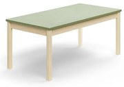 Stôl DECIBEL, 1400x700x590 mm, akustické linoleum, breza/zelenošedá