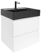 Kúpeľňová skrinka s umývadlom SAT B-Way 59x50x45 cm biela lesk BWAY260WU2B2B