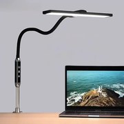 Stolná LED lampa LUCIO, svorka, diaľkový ovládač