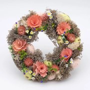 DECOLED Veľkonočný veniec, 30 x 8 cm, ružové kvety