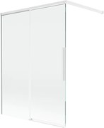 Mexen Rox, 2-krídlová posuvná vaňová zástena 120 x 150 cm, 8mm číre sklo, biely profil, 8C9-120-003-20-00