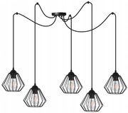 Závesné svietidlo Nuvola Spider 3, 5x drôtené tienidlo (výber z 2 farieb)