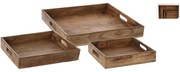 Sada servírovacích podnosov Mango štvorec, 3 ks