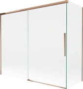 Mexen Rox, 2-krídlová posuvná vaňová zástena 180 + 80 x 150 cm, 8mm číre sklo, ružové zlato profil, 8C9-180-080-60-00