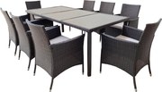 CH 9-dielna súprava ratanového nábytku - hnedá