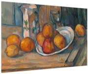 Obraz - Paul Cézanne, Still Life with Milk Jug and Fruit, reprodukcia (90x60 cm)