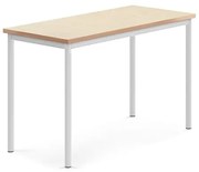 Stôl SONITUS, 1200x600x760 mm, linoleum - béžová, biela