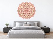 Ružová mandala romantická pastelová textilná nálepka na stenu arch 46 x 45 cm