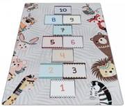 Detský protišmykový koberec Play triedy sivý