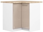 Spodná rohová kuchynská skrinka s doskou OLIWIA S90/90 biela / cappuccino, lesk