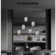 Luster na lanku ASTRAL 6xE14/10W/230V čierna/dymová