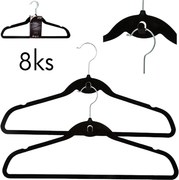 5Five® Vešiaky semišové čierne s háčikom, sada 8ks