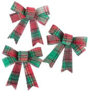 Vianočná dekorácia BOWE mašľa, károvaná 711114 (3 ks)