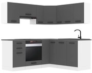 Kuchynská linka Belini Premium Full Version 380 cm šedý mat s pracovnou doskou SARAH
