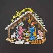 AMADEA Drevená dekorácia betlehem na zavesenie, 20 cm, český výrobok