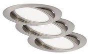 Briloner 7116-432 - SADA 3x LED Kúpeľňové svietidlo FLAT IN LED/9W/230V IP23