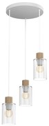Luster na lanku MADERA 3xE27/60W/230V biela/drevo