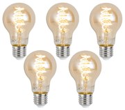 Sada 5 ks Inteligentná stmievateľná LED žiarovka E27 A60 Jantárová 4,9 W 320 lm 2500 K