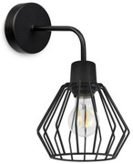 Nástenné svietidlo Nuvola 2, 1x čierne drôtené tienidlo