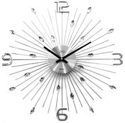 Crystal nástenné hodiny JVD HT104 (49 cm) – strieborné