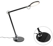 Dizajnová stolná lampa čierna vrátane LED s dotykovým a indukčným nabíjaním - Don