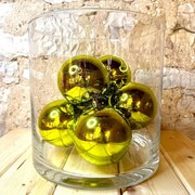 DECOLED Plastová guľa, 10 cm, jablkovo zelená, 6x lesklá