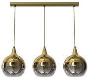 Závesné svietidlo Monte, 3x zlaté sklenené tienidlo, g