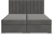 Manželská posteľ AGEN Velvet 160×200 cm sivá