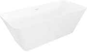 Mexen Velo Slim, voľne stojaca vaňa 170 × 75 cm, biela lesklá, biely prepad, 52811707500-20