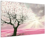 Ružový obraz stromu (90x60 cm)