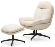 Otočné relaxační křeslo VERANO s podnožkou béžové