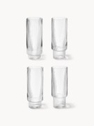 Ručne fúkané poháre na kokteily's reliéfnym vzorom Ripple, 4 ks, 300 ml