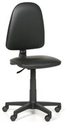 Dielenská pracovná stolička na kolieskach TORINO bez podpierok rúk, permanentný kontakt, pre mäkké podlahy, čierna