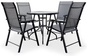 Záhradný jedálenský set Capri 80 cm + 4x kovová stolička Solano