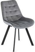 Vintino kreslo BERA Velvet - sivá farba, nohy čierne - vintino.sk