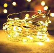 Vianočné LED svetielka 20l drôtik kvpaky na batérie 4/19/nik/ww