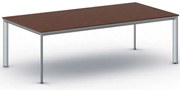Rokovací kancelársky stôl PRIMO INVITATION, 240x120 cm, sivostrieborná podnož, čerešňa