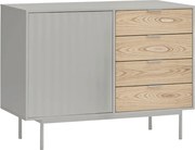 Teulat Sierra drevená komoda so zásuvkami - Sivá - 108 cm