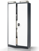 Kovová spisová skriňa JAN 900 x 1850 x 400 mm, antracitovo-biela