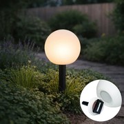 Vonkajšia lampa biela 20 cm vrátane LED IP44 solárny RGBW - Ludger