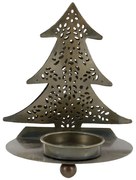 Mosadzný antik kovový svietnik Canie - 9*7*11 cm