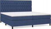 vidaXL Kontinentálna posteľ s matracom, modrá, tkanina 200 x 200 cm