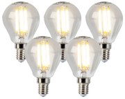 Sada 5 stmievateľných LED žiaroviek E14 Globe P45 5W 470lm 2700K