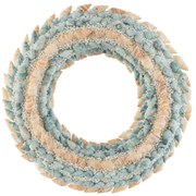 Veniec z modrých a prírodných mušličiek s korálkami Coronne S - Ø 20 * 4cm