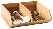 Bambusový organizér, úložný box 2-komorový, dvojitý, DOUBLE CAJA, 34x31x13