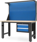 Pracovný stôl LOGAN, 1500 x 1700 x 750 mm, antracitovo modrý