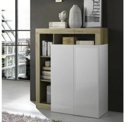 Komoda LENOR biela/hnedá